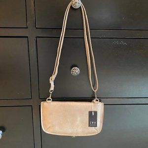 Crossbody Wristlet Clutch Gold